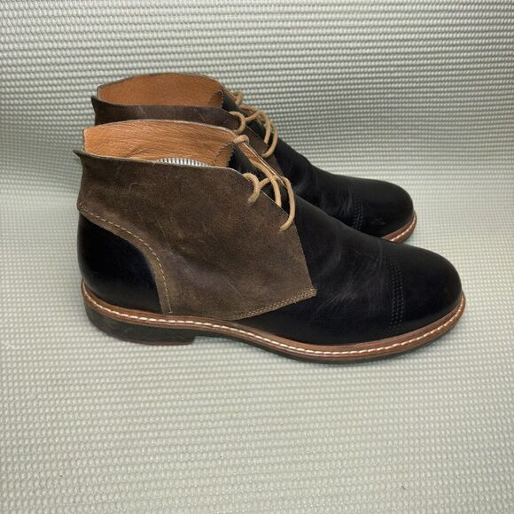 Olukai Pahoa Ankle Chukka Boots Leather Men’s Size 9.5M Black/Brown - Picture 1 of 9